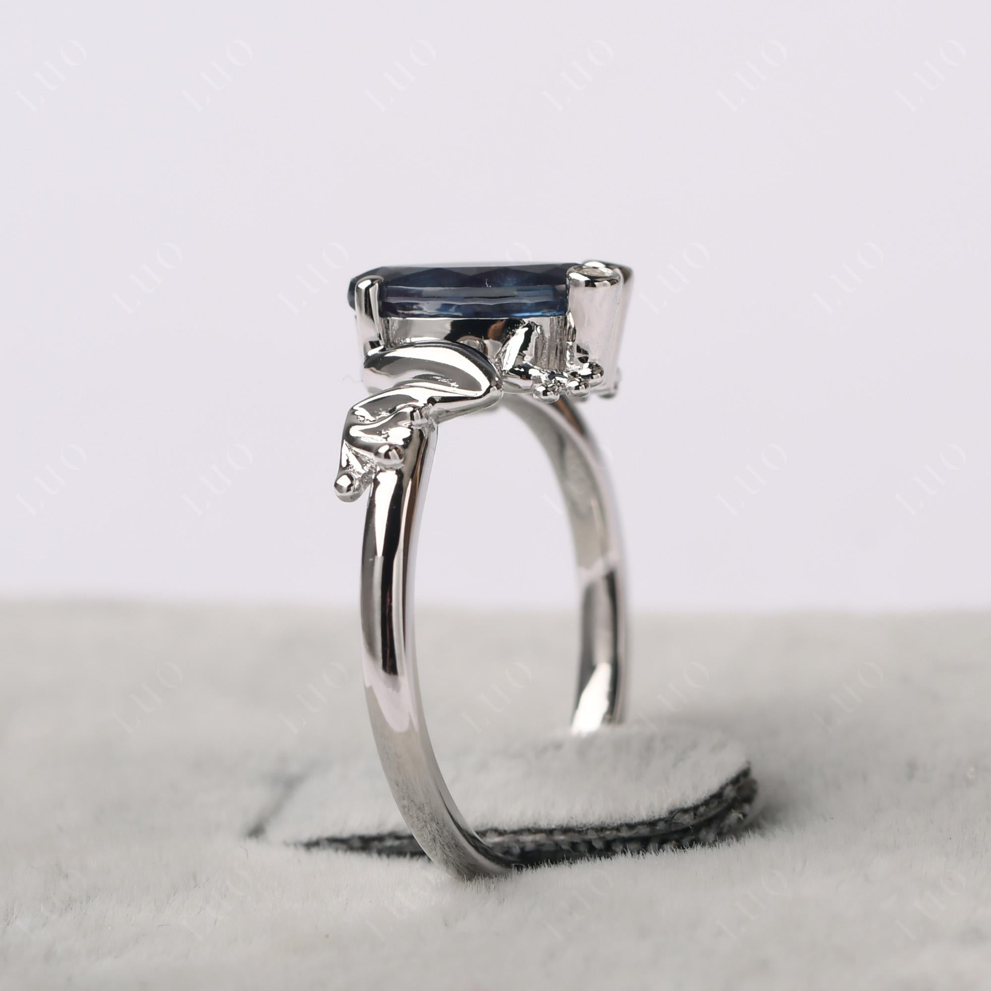 Marquise Cut Lab Created Alexandrite Frog Ring - LUO Jewelry