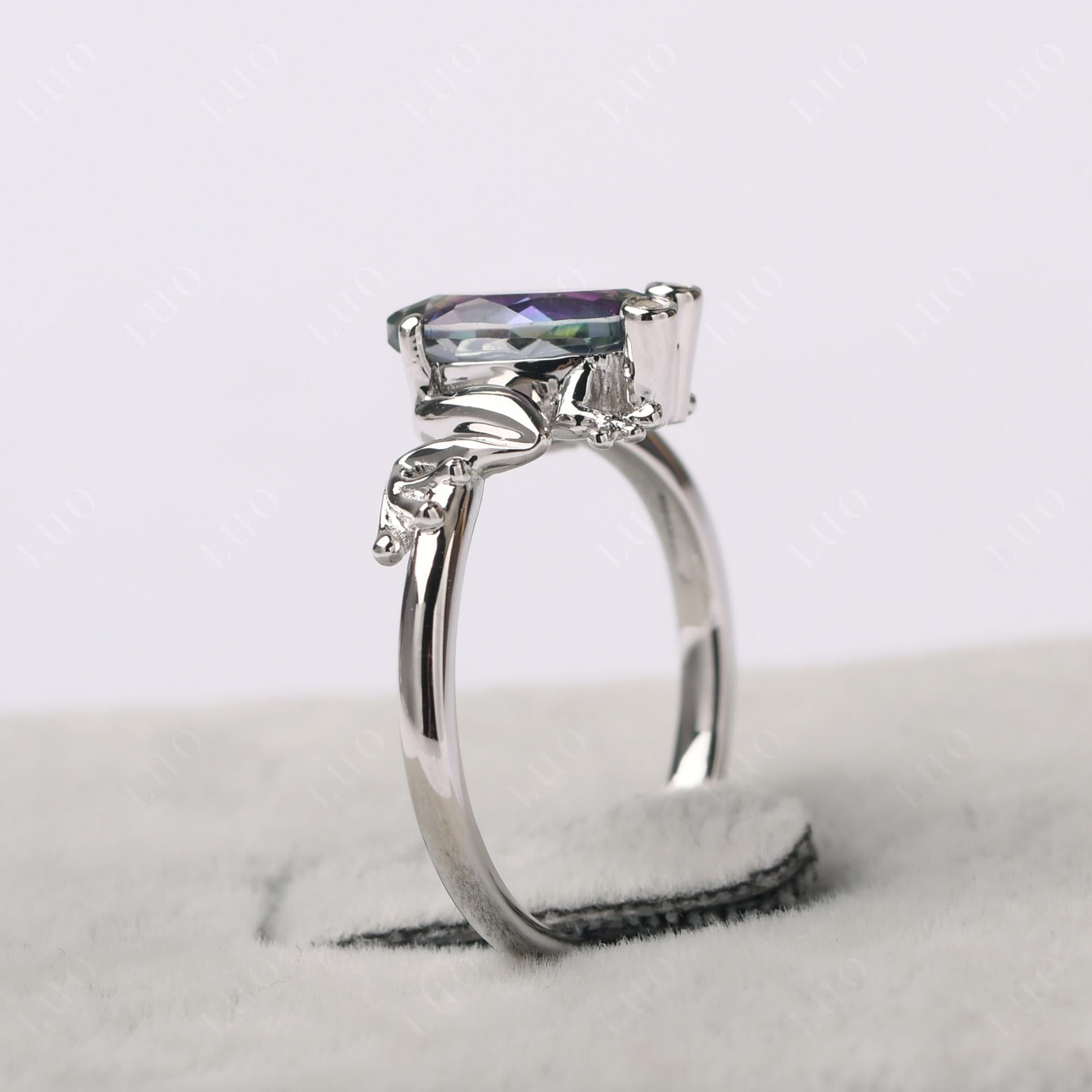 Marquise Cut Lab Created Alexandrite Frog Ring - LUO Jewelry