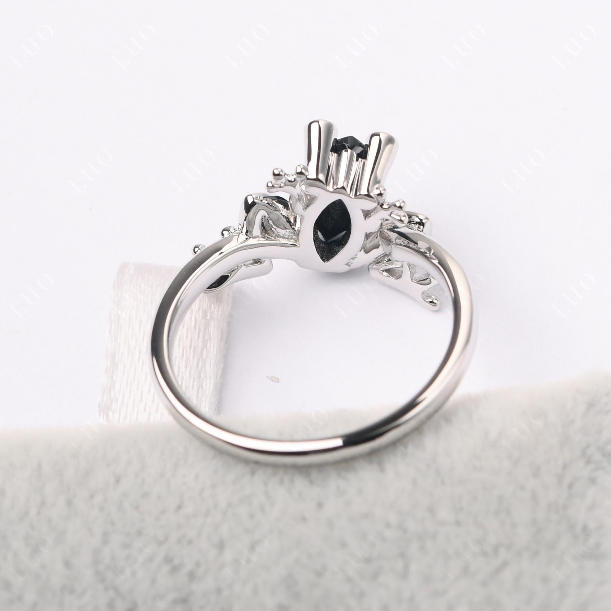 Marquise Cut Black Stone Frog Ring - LUO Jewelry