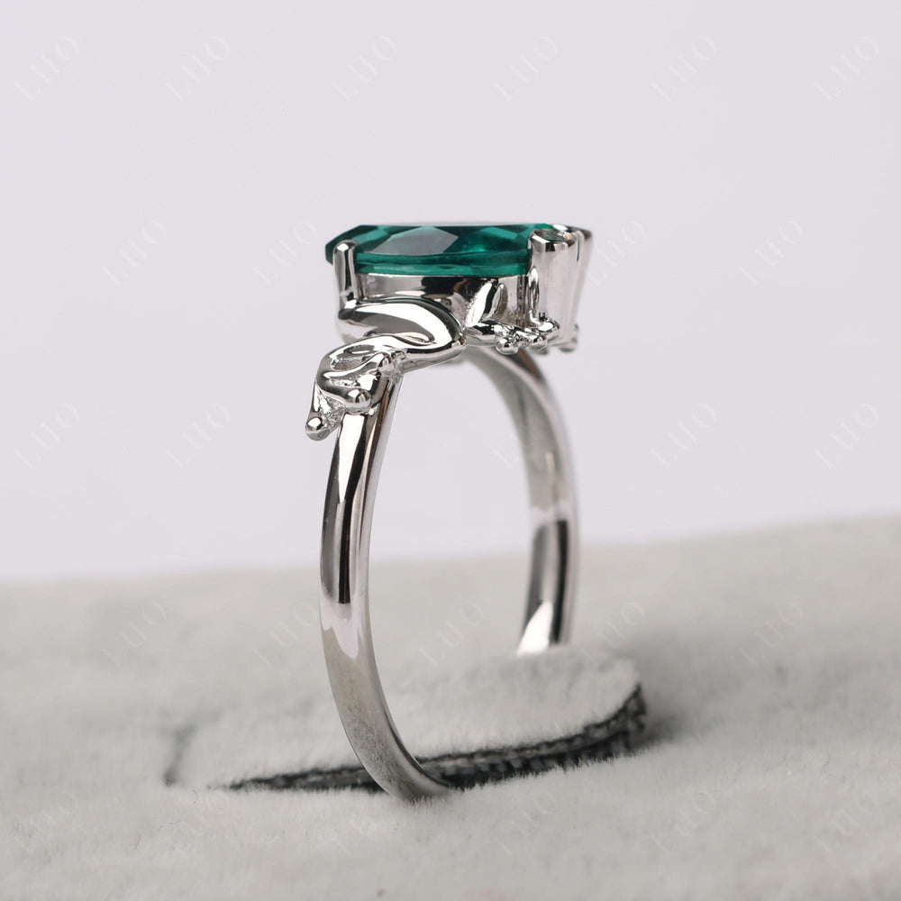 Marquise Cut Emerald Frog Ring - LUO Jewelry