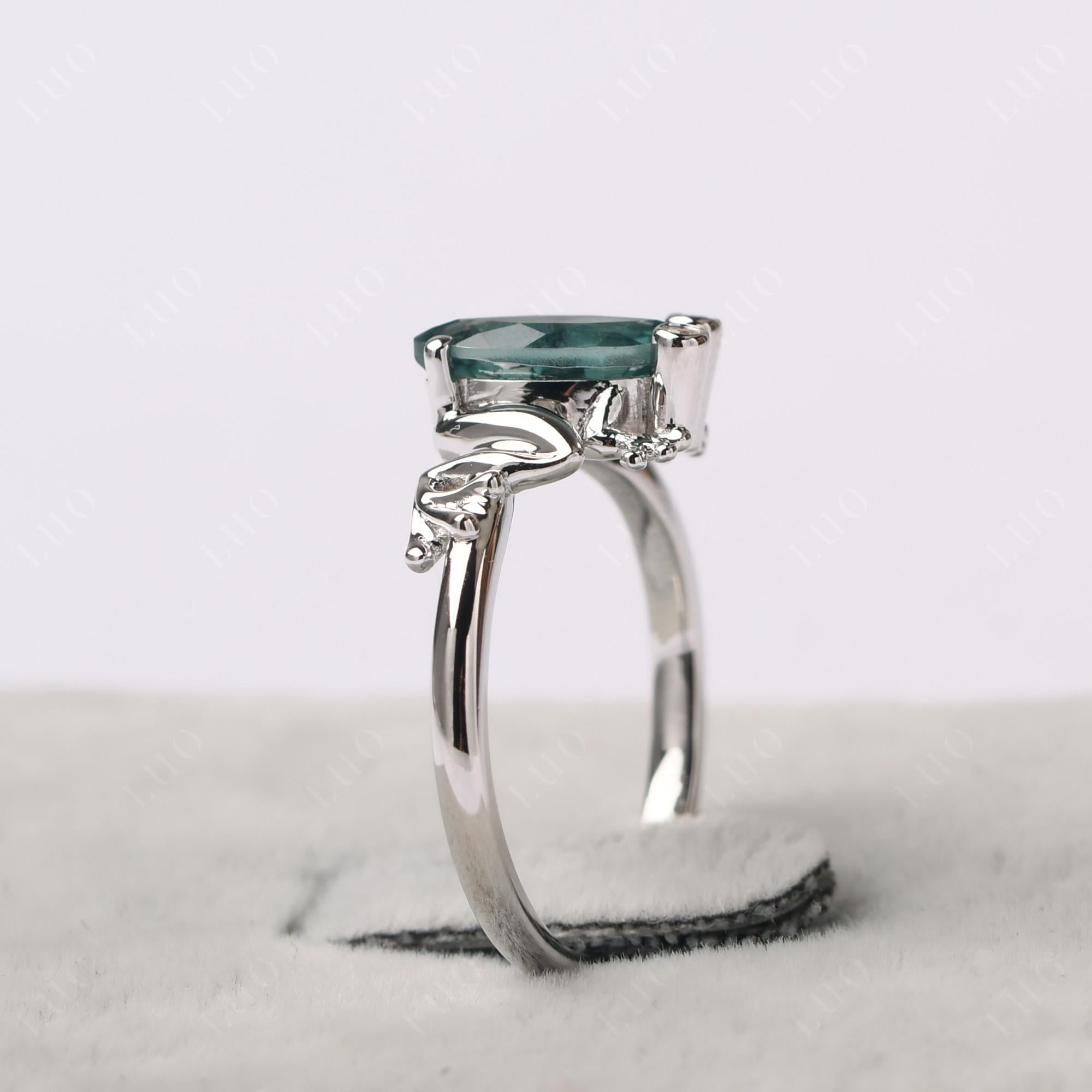 Marquise Cut Green Sapphire Frog Ring - LUO Jewelry