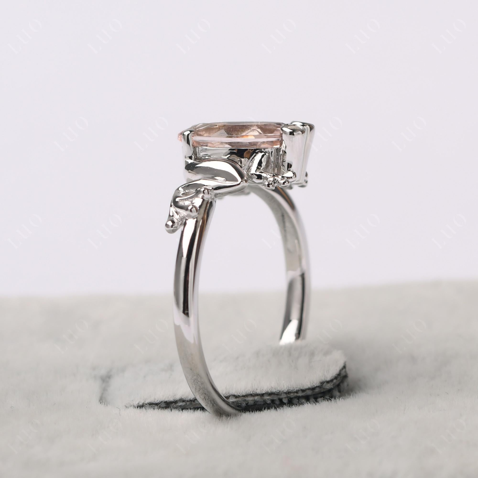 Marquise Cut Morganite Frog Ring - LUO Jewelry