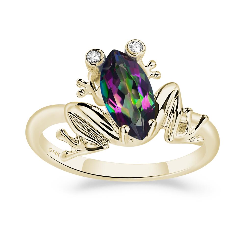 Marquise Cut Mystic Topaz Frog Ring - LUO Jewelry #metal_14k yellow gold