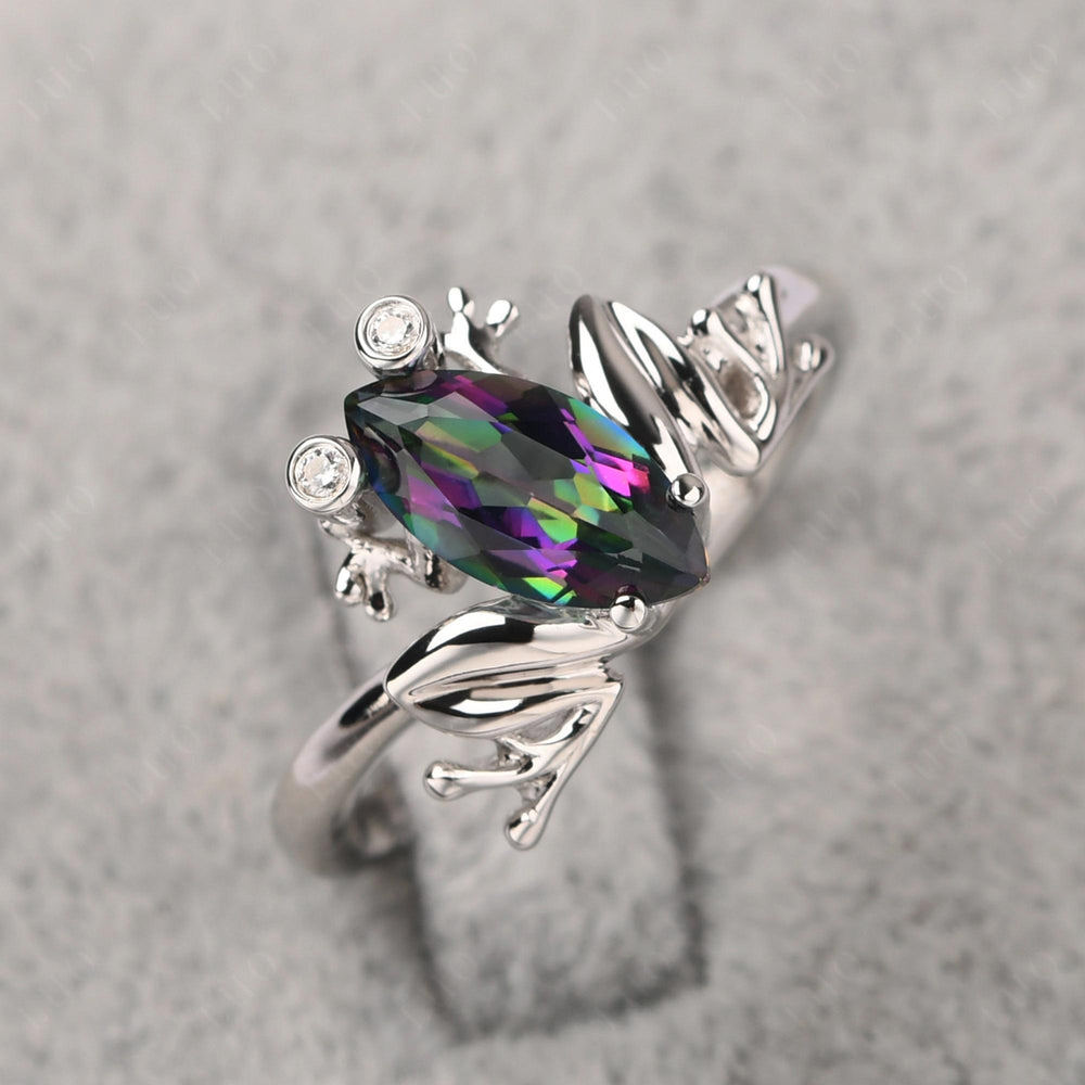 Marquise Cut Mystic Topaz Frog Ring - LUO Jewelry