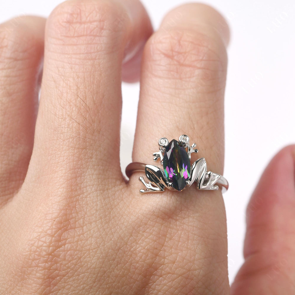 Marquise Cut Mystic Topaz Frog Ring - LUO Jewelry