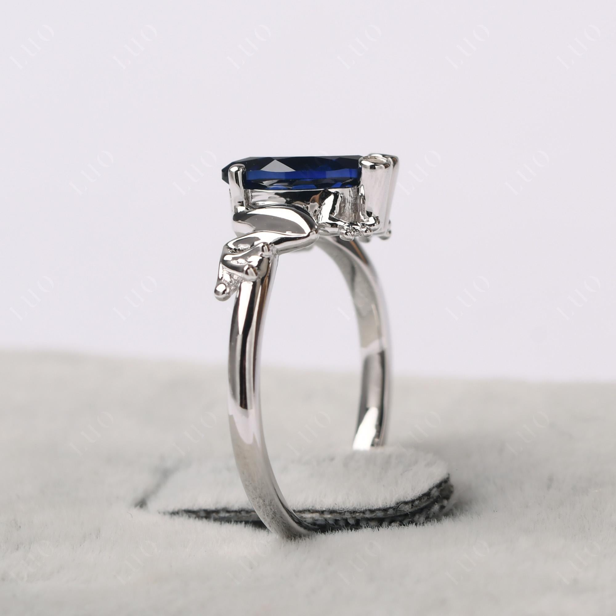 Marquise Cut Lab Created Sapphire Frog Ring - LUO Jewelry