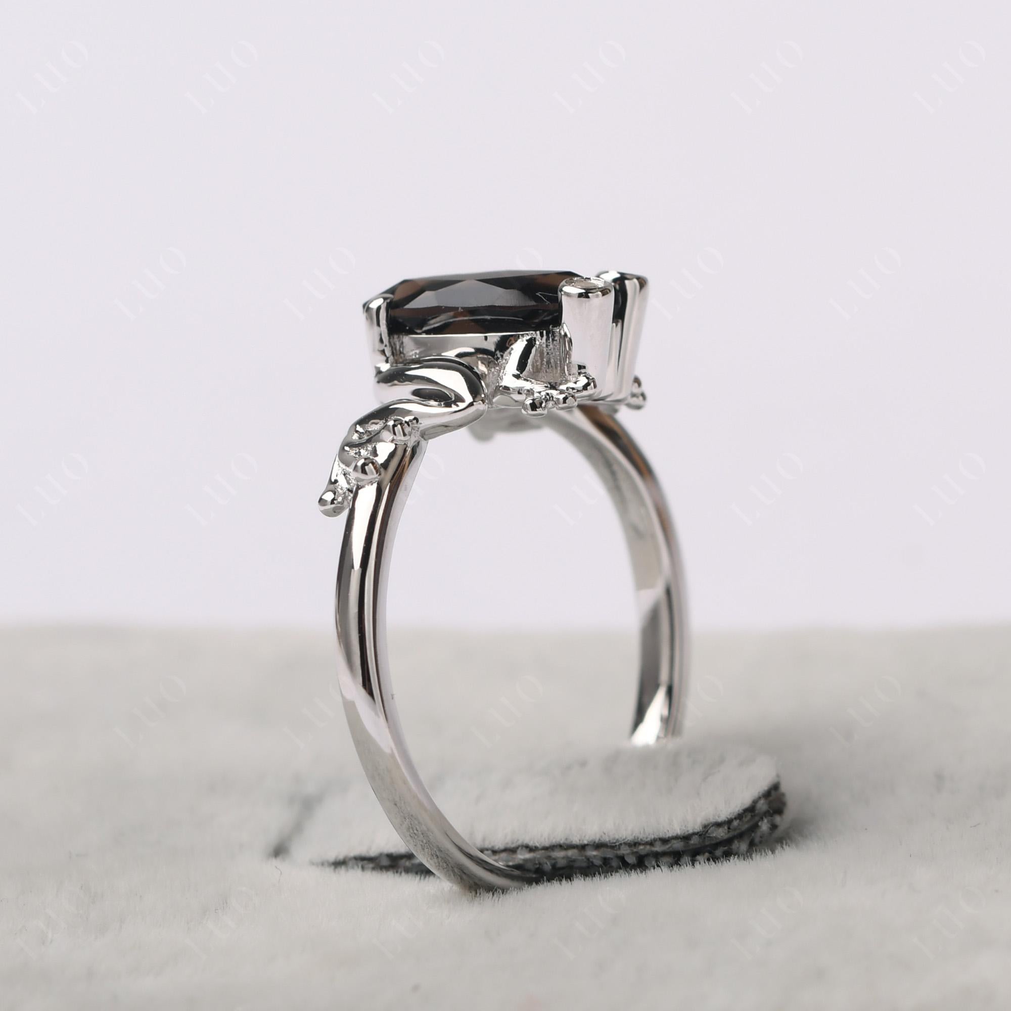 Marquise Cut Smoky Quartz Frog Ring - LUO Jewelry