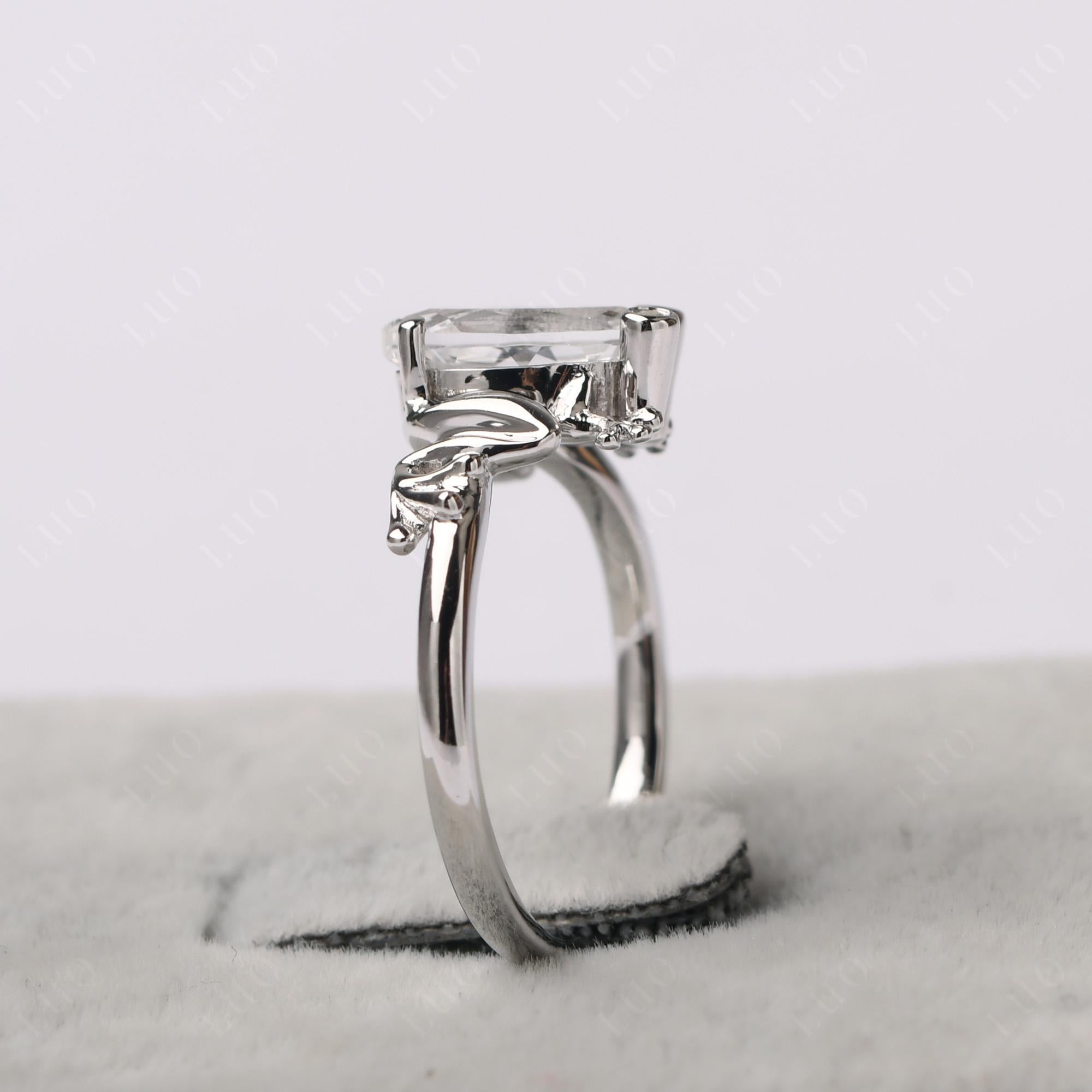Marquise Cut White Topaz Frog Ring - LUO Jewelry
