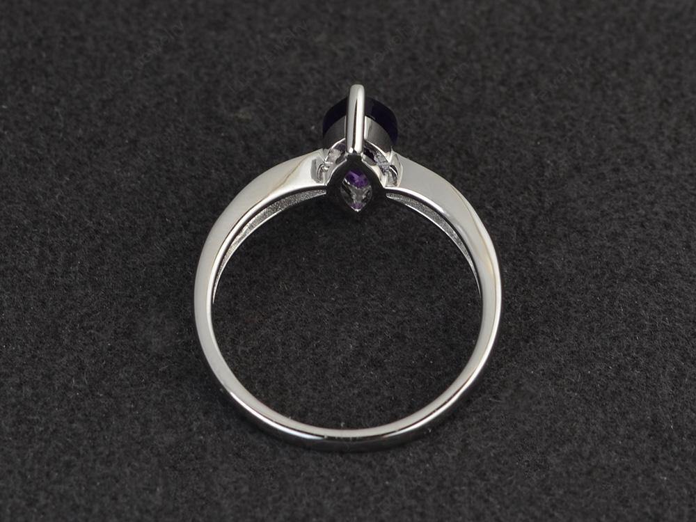 Marquise Alexandrite Promise Ring White Gold - LUO Jewelry