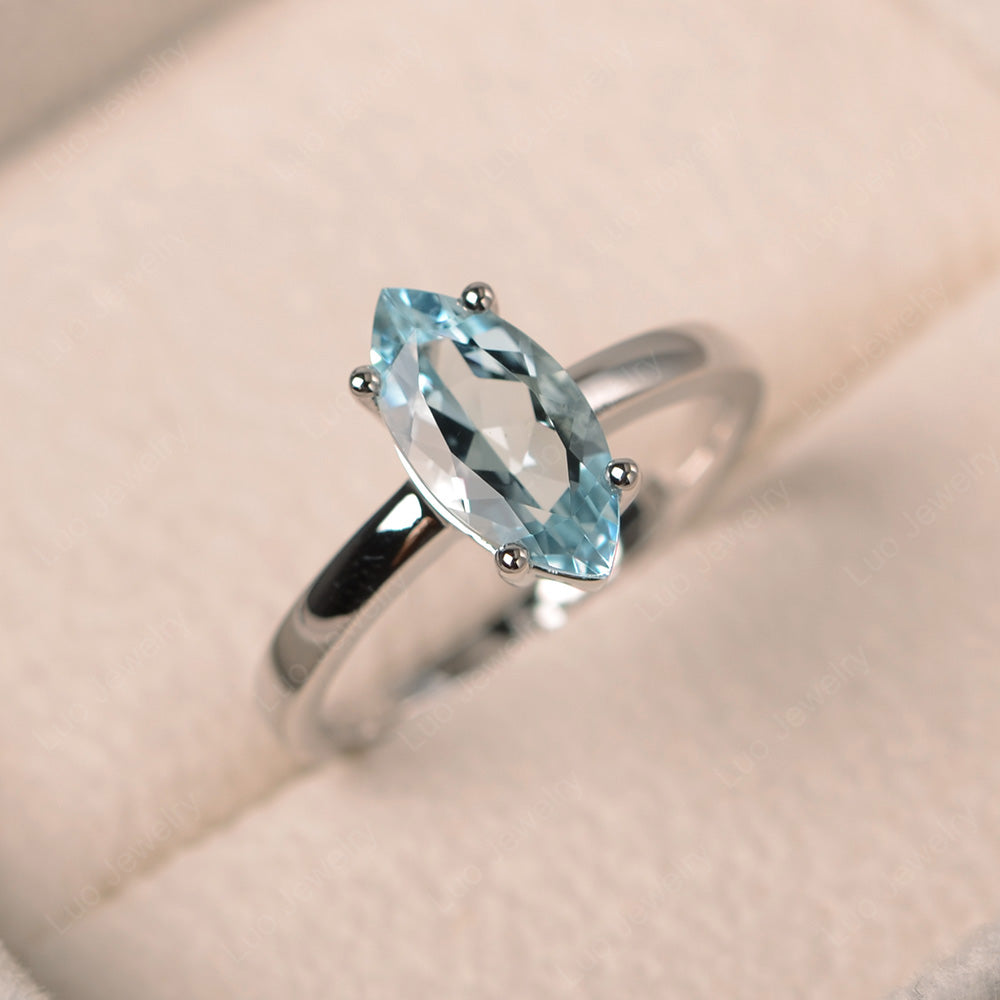 Marquise Aquamarine Ring - LUO Jewelry