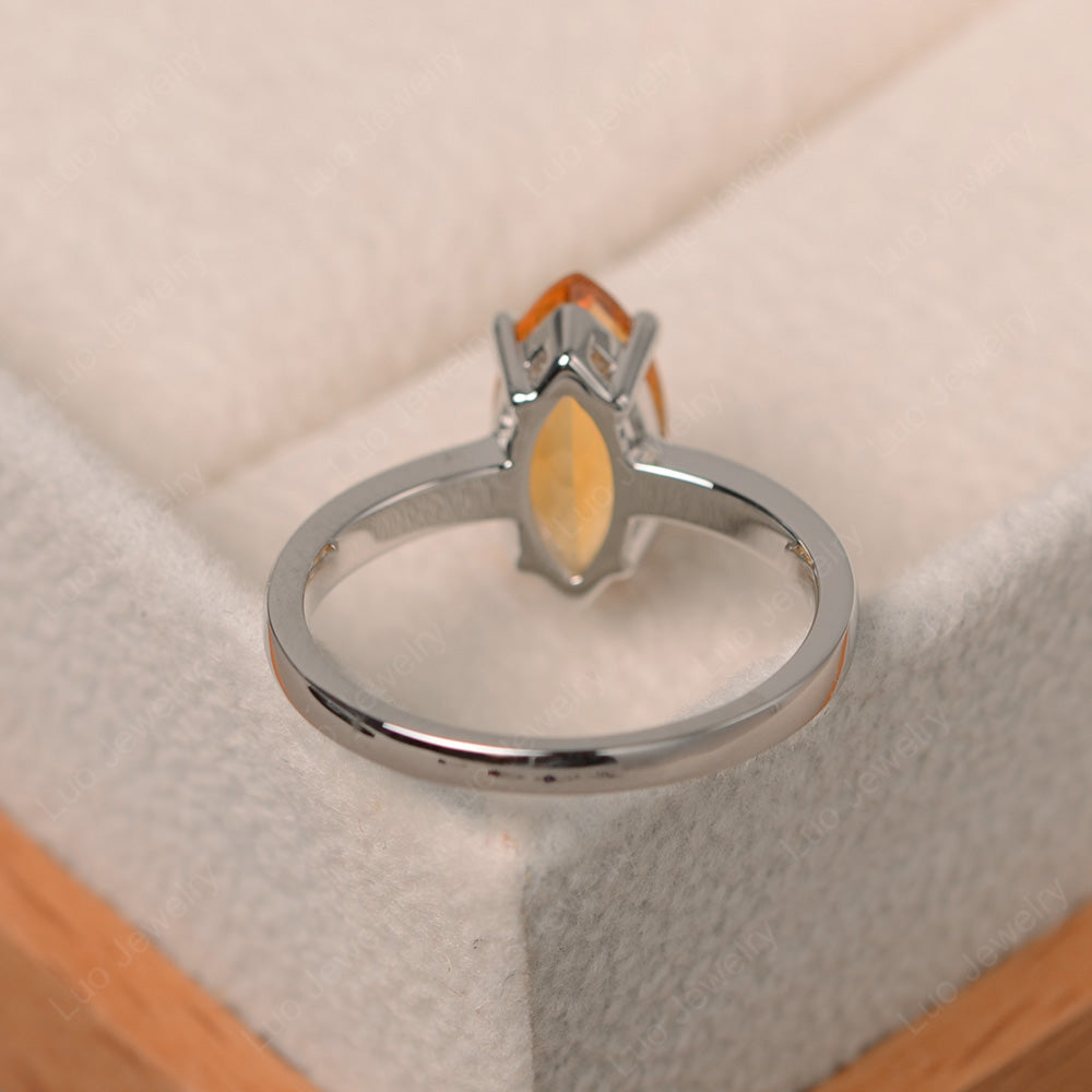 Marquise Cut Citrine Solitaire Ring Rose Gold - LUO Jewelry