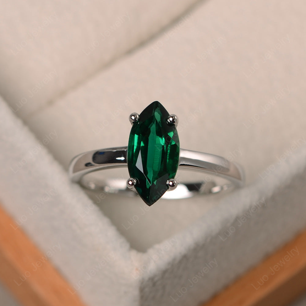 Marquise Cut Emerald Ring - LUO Jewelry