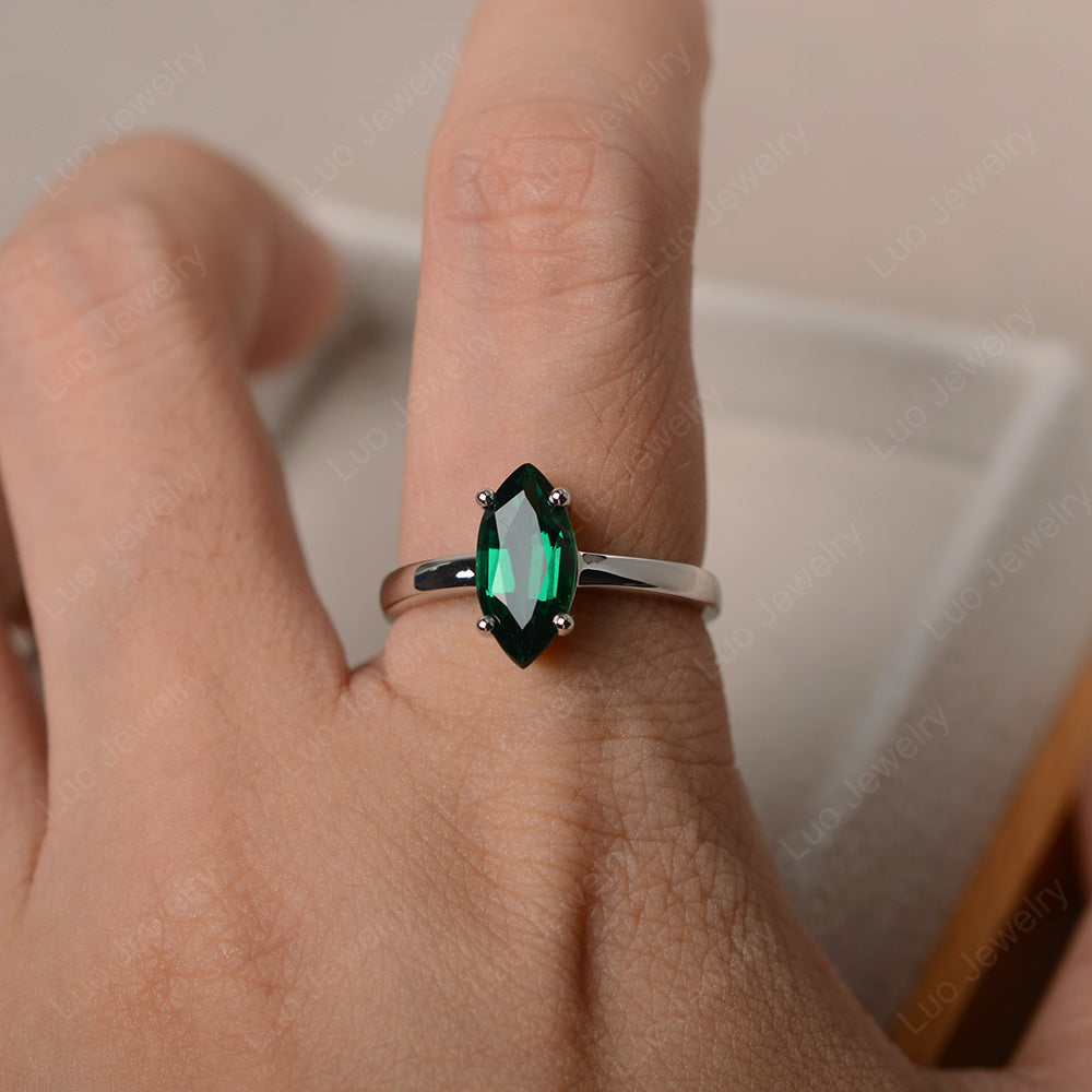 Marquise Cut Emerald Ring - LUO Jewelry