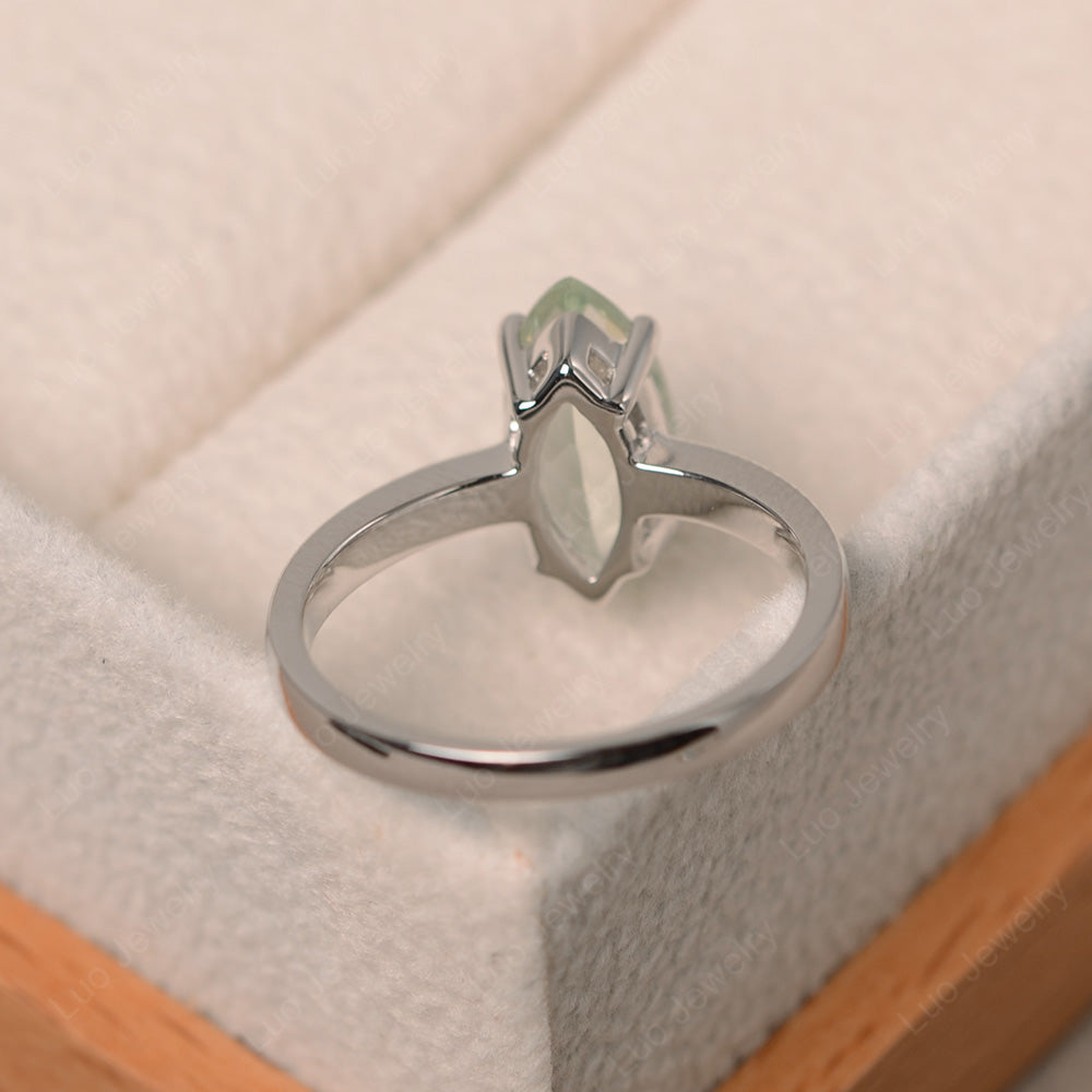 Marquise Cut Green Amethyst Solitaire Ring Rose Gold - LUO Jewelry
