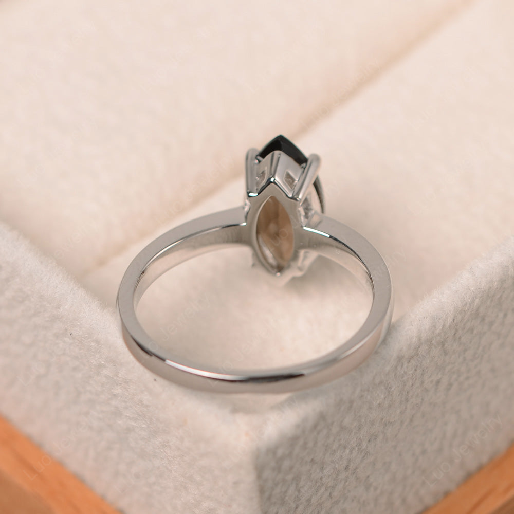 Marquise Cut Smoky Quartz  Solitaire Ring Rose Gold - LUO Jewelry