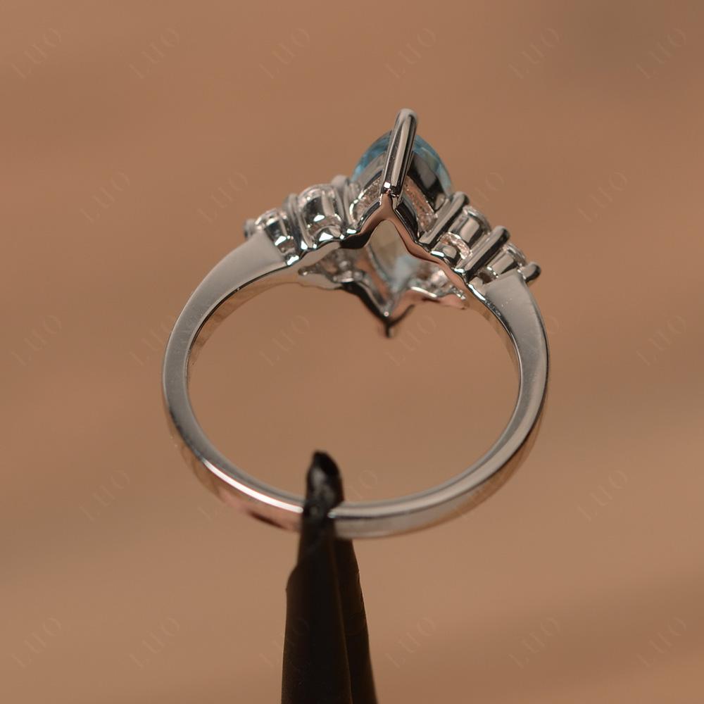 Large Marquise Cut Aquamarine Ring - LUO Jewelry