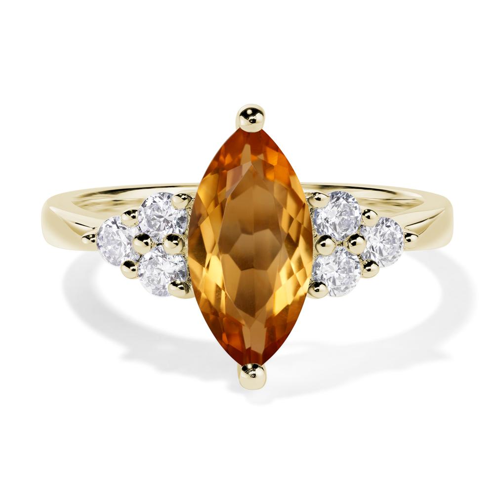 Large Marquise Cut Citrine Ring - LUO Jewelry #metal_14k yellow gold