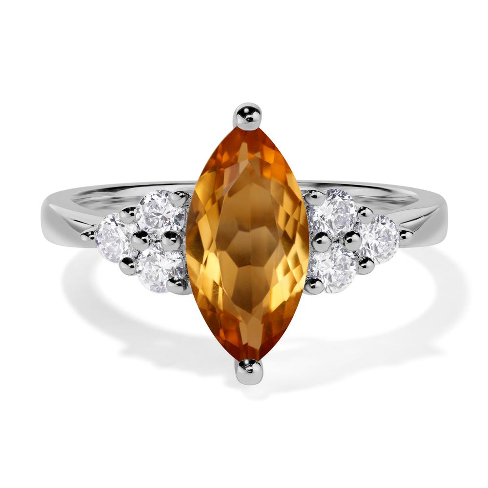 Large Marquise Cut Citrine Ring - LUO Jewelry #metal_platinum