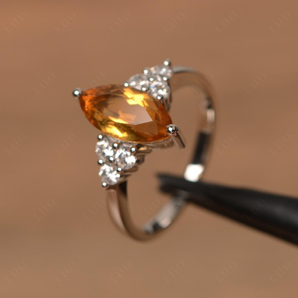 Large Marquise Cut Citrine Ring - LUO Jewelry