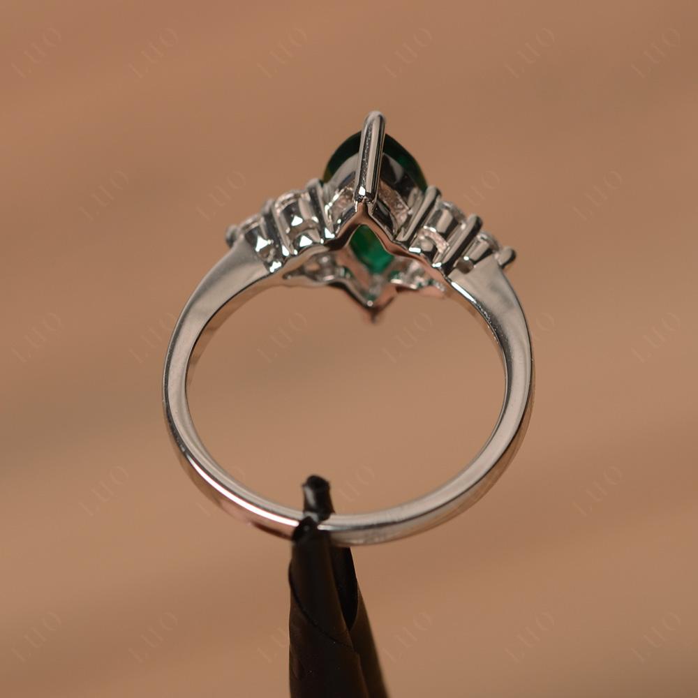 Large Marquise Cut Lab Grown Emerald Ring - LUO Jewelry
