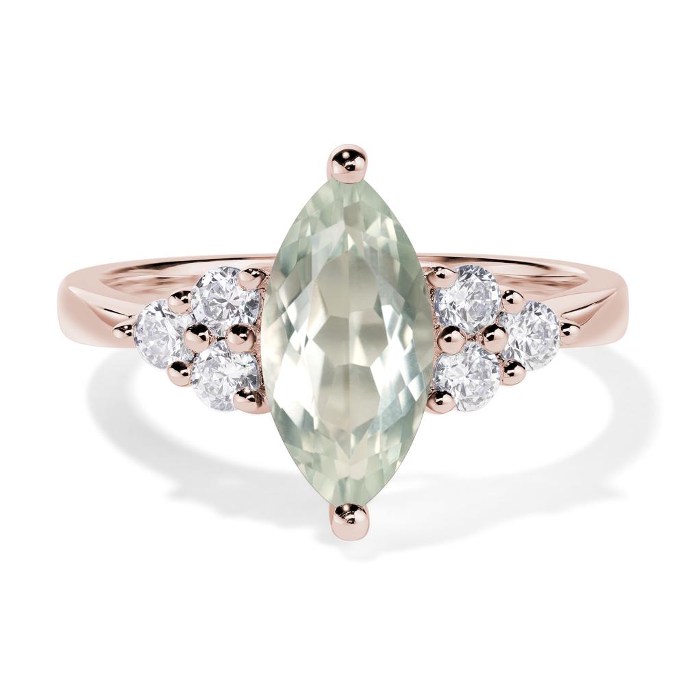 Large Marquise Cut Green Amethyst Ring - LUO Jewelry #metal_14k rose gold