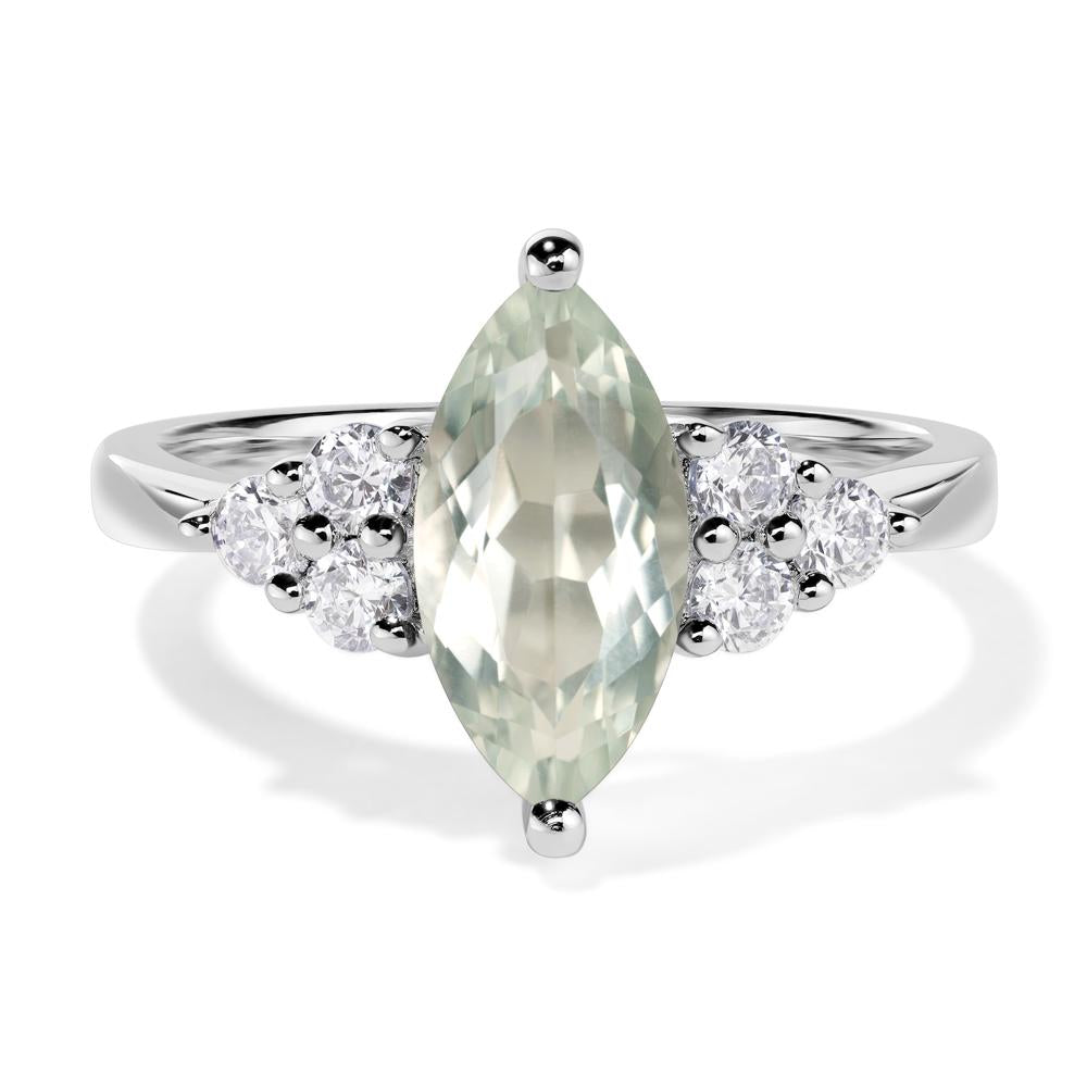 Large Marquise Cut Green Amethyst Ring - LUO Jewelry #metal_14k white gold
