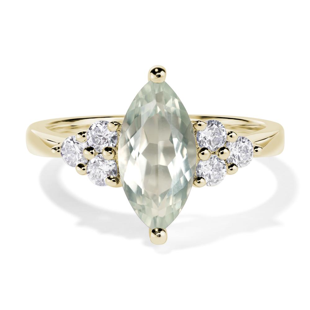 Large Marquise Cut Green Amethyst Ring - LUO Jewelry #metal_14k yellow gold