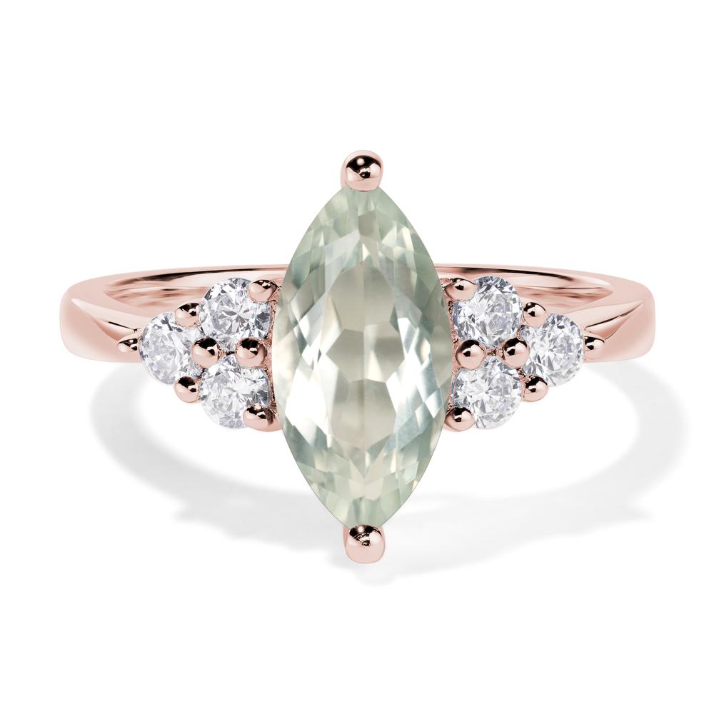 Large Marquise Cut Green Amethyst Ring - LUO Jewelry #metal_18k rose gold