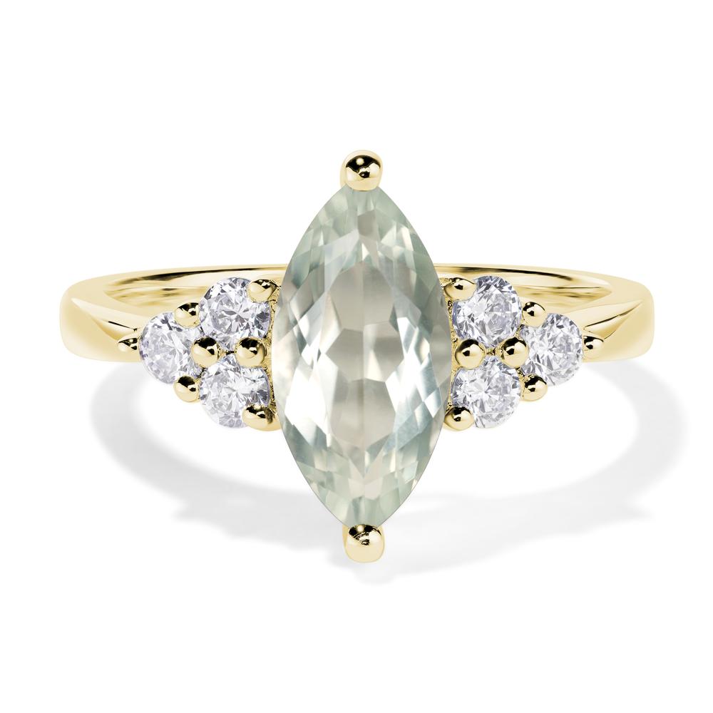 Large Marquise Cut Green Amethyst Ring - LUO Jewelry #metal_18k yellow gold