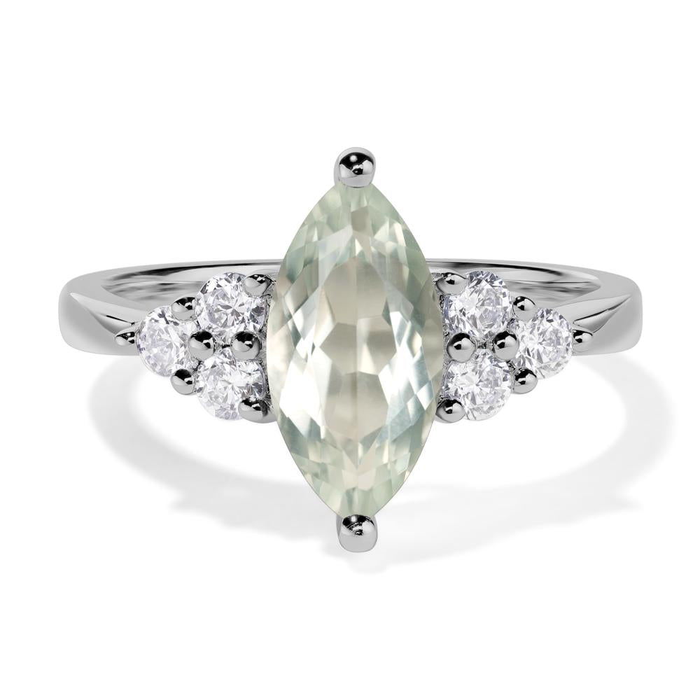 Large Marquise Cut Green Amethyst Ring - LUO Jewelry #metal_platinum