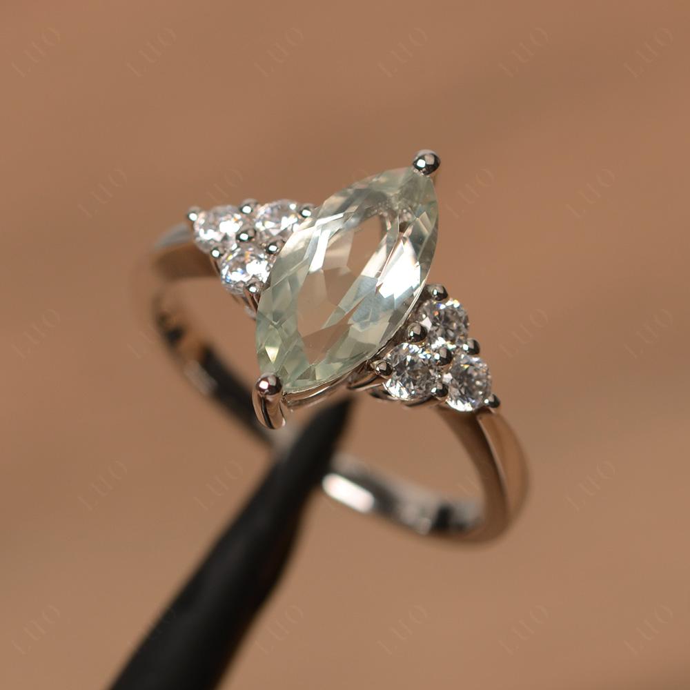 Large Marquise Cut Green Amethyst Ring - LUO Jewelry