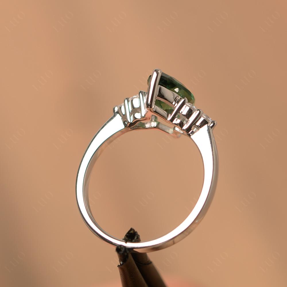 Large Marquise Cut Lab Created Green Sapphire Ring - LUO Jewelry