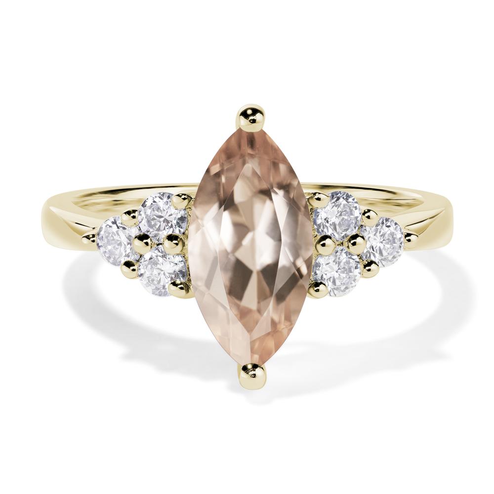 Large Marquise Cut Morganite Ring - LUO Jewelry #metal_14k yellow gold