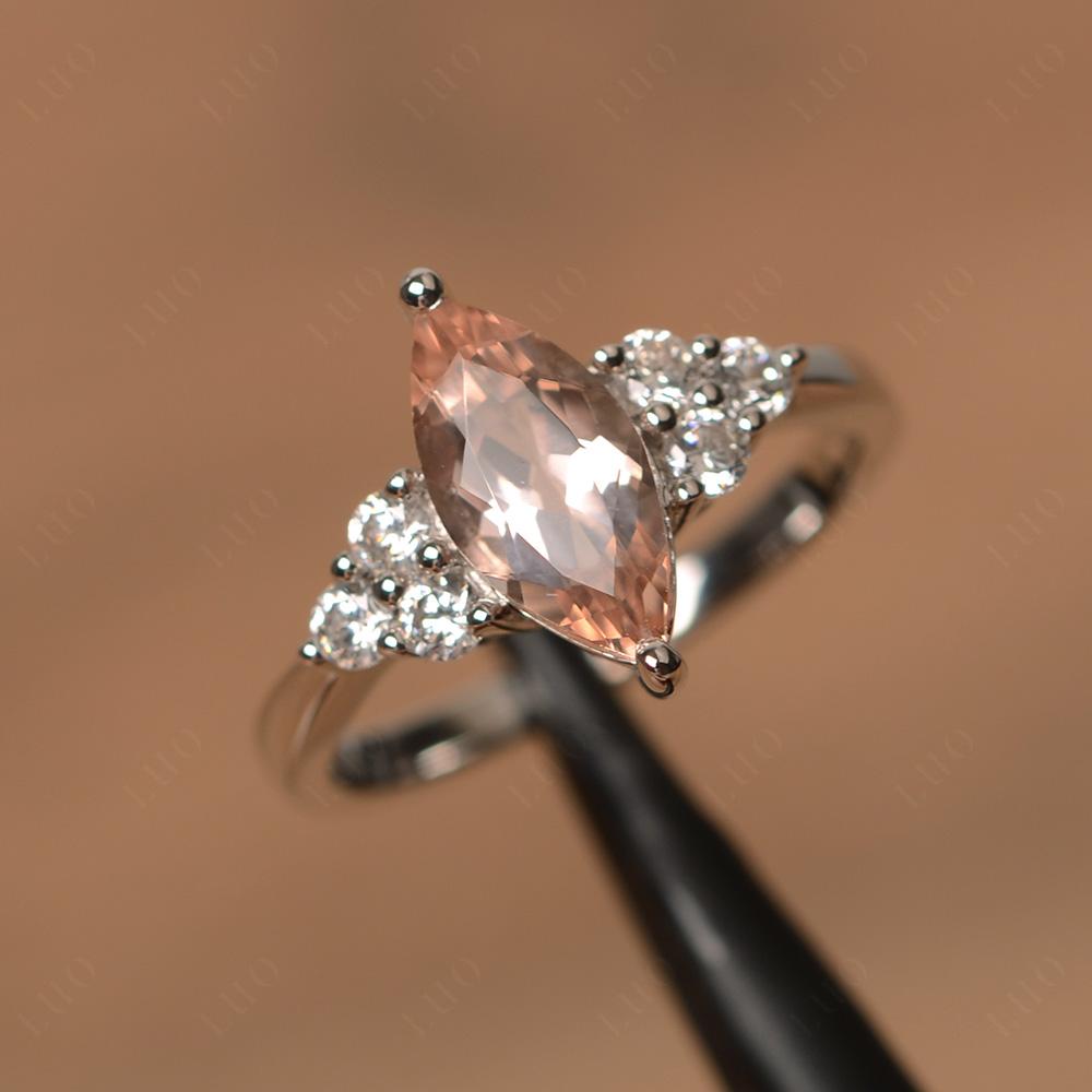 Large Marquise Cut Morganite Ring - LUO Jewelry