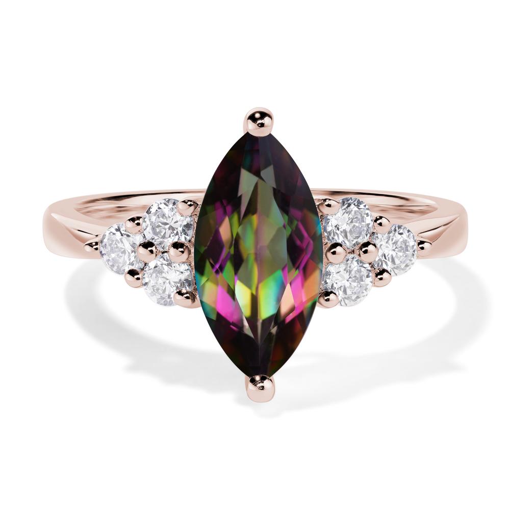 Large Marquise Cut Mystic Topaz Ring - LUO Jewelry #metal_14k rose gold