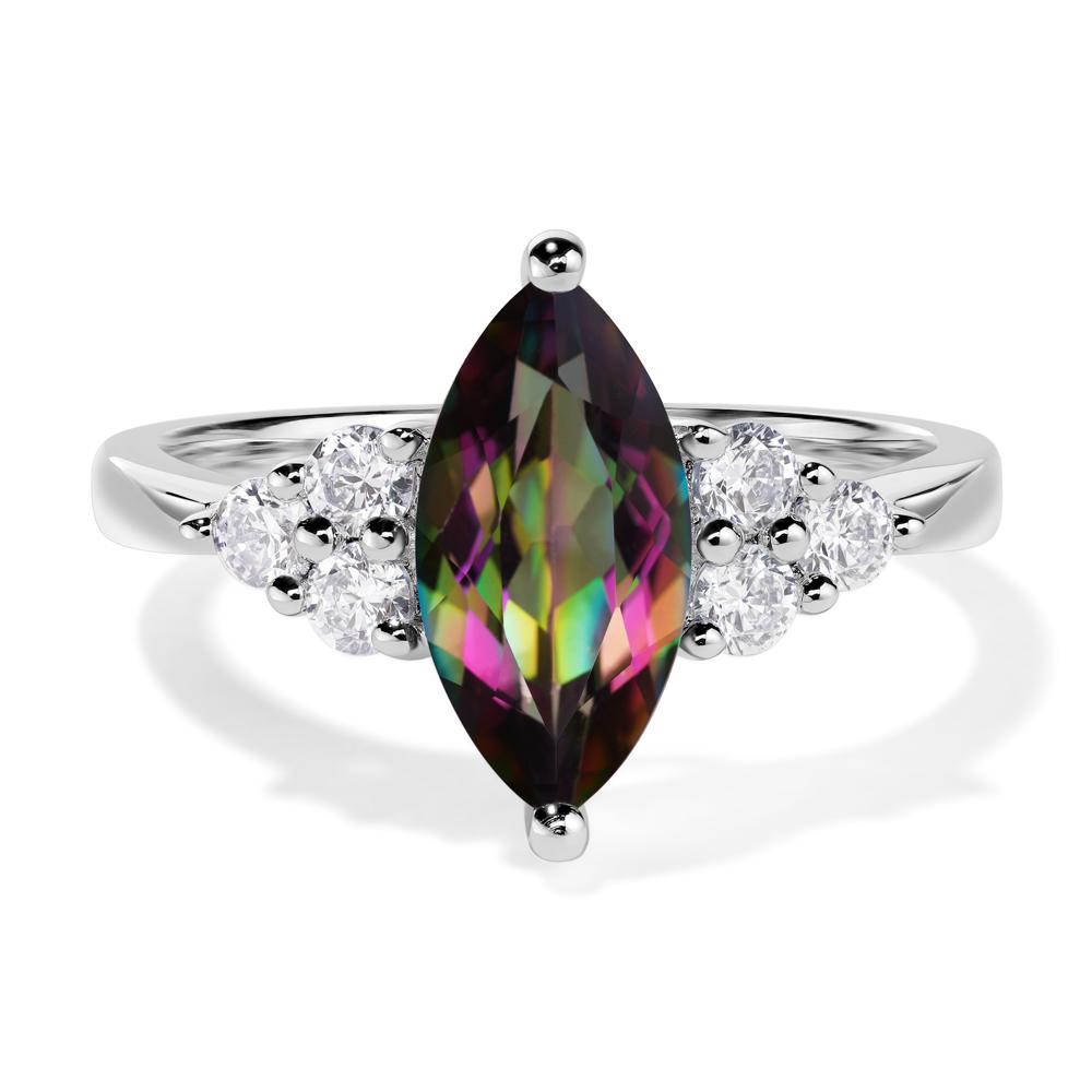 Large Marquise Cut Mystic Topaz Ring - LUO Jewelry #metal_14k white gold