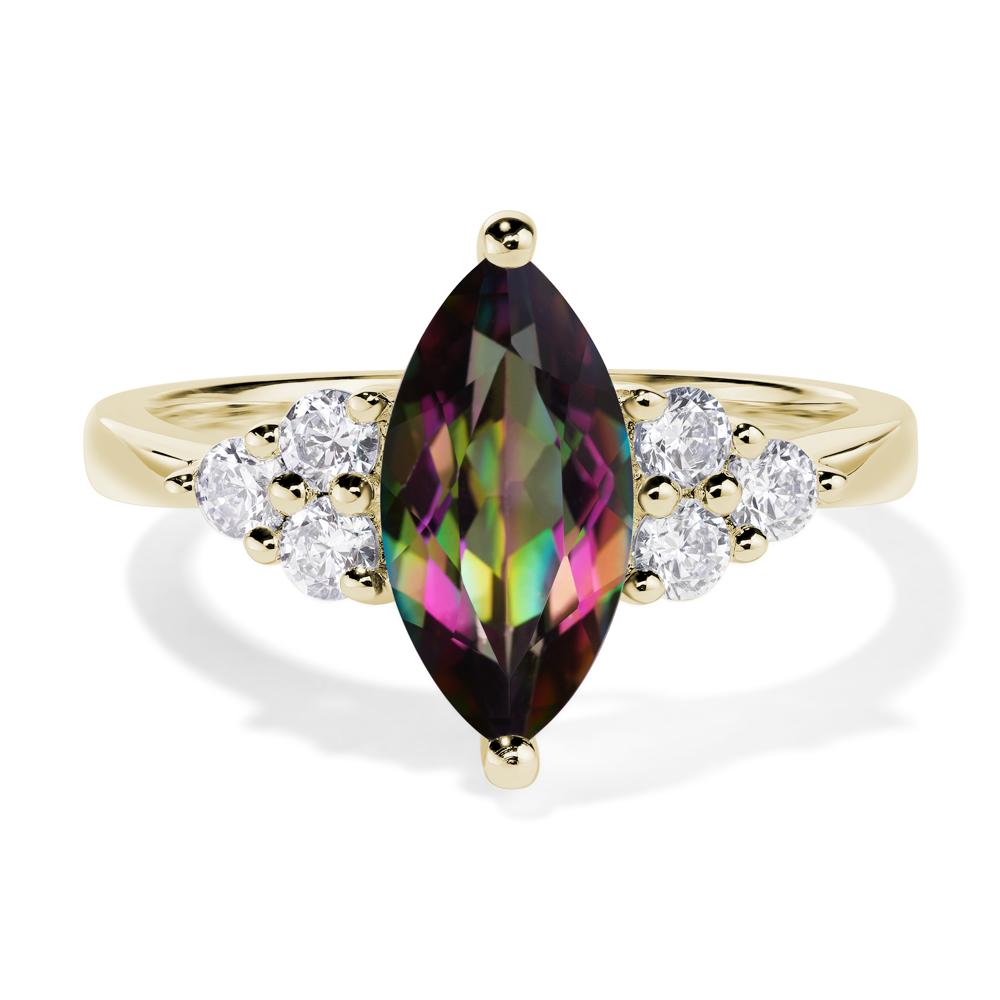 Large Marquise Cut Mystic Topaz Ring - LUO Jewelry #metal_14k yellow gold