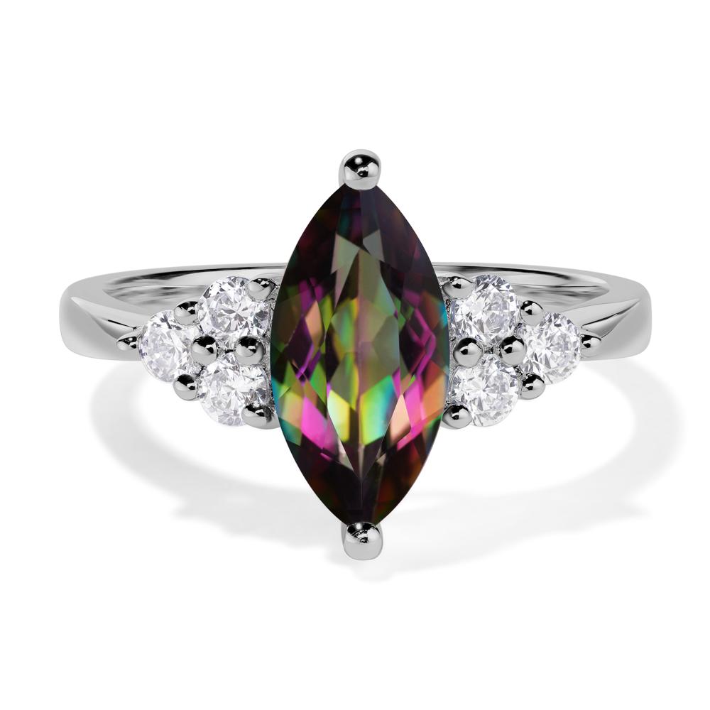 Large Marquise Cut Mystic Topaz Ring - LUO Jewelry #metal_platinum