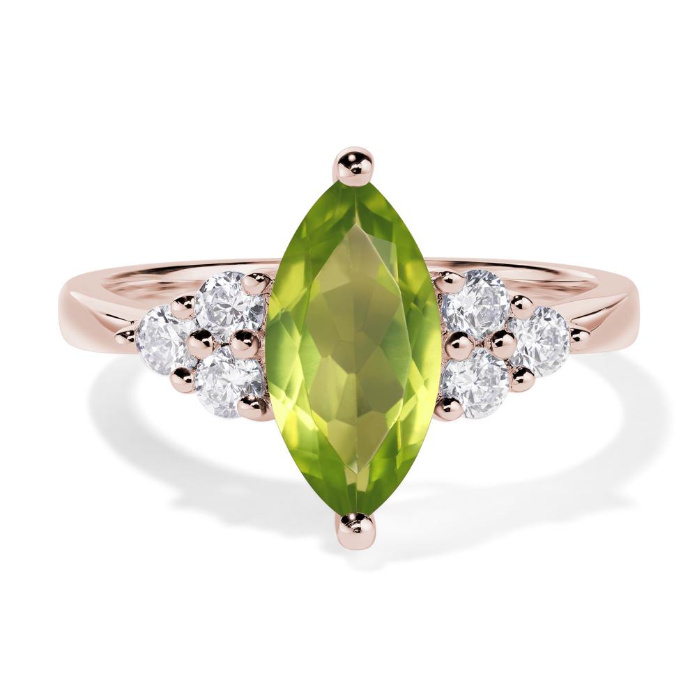 Large Marquise Cut Peridot Ring - LUO Jewelry #metal_14k rose gold