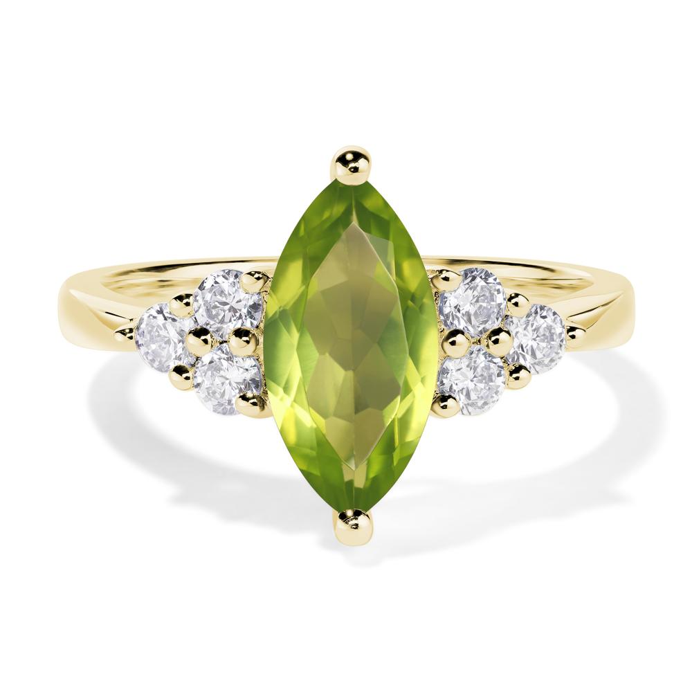 Large Marquise Cut Peridot Ring - LUO Jewelry #metal_18k yellow gold