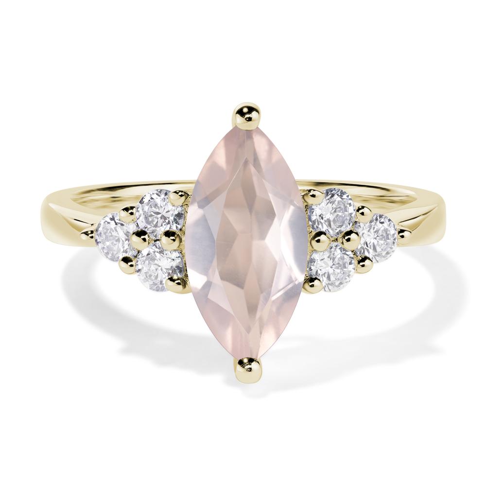 Large Marquise Cut Rose Quartz Ring - LUO Jewelry #metal_14k yellow gold