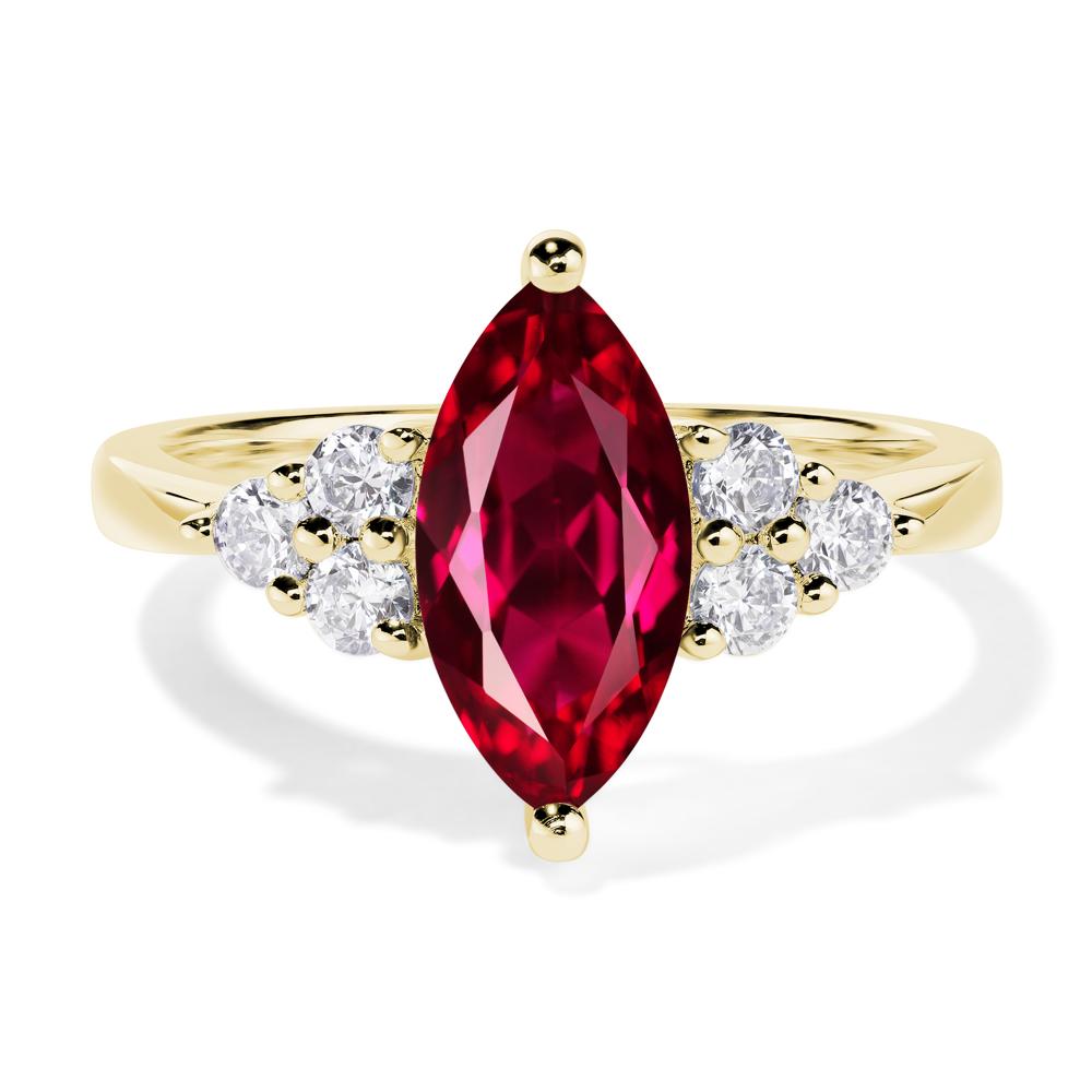 Large Marquise Cut Ruby Ring - LUO Jewelry #metal_18k yellow gold