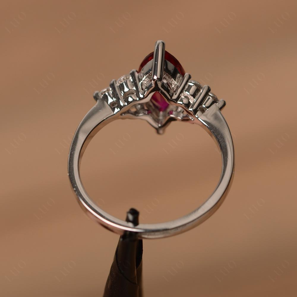 Large Marquise Cut Ruby Ring - LUO Jewelry