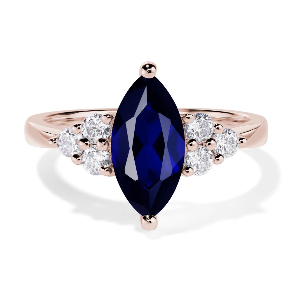 Large Marquise Cut Sapphire Ring - LUO Jewelry #metal_14k rose gold