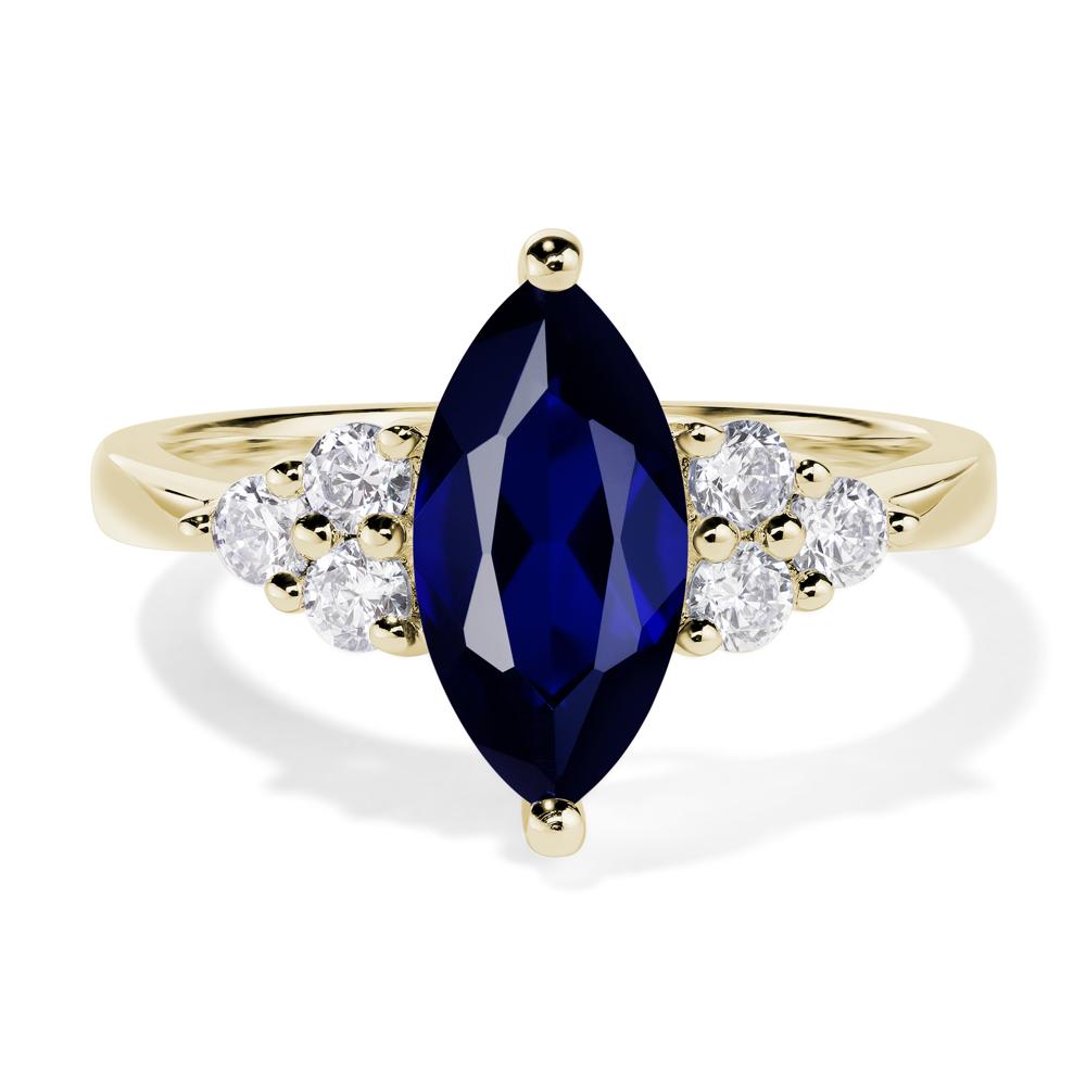 Large Marquise Cut Sapphire Ring - LUO Jewelry #metal_14k yellow gold