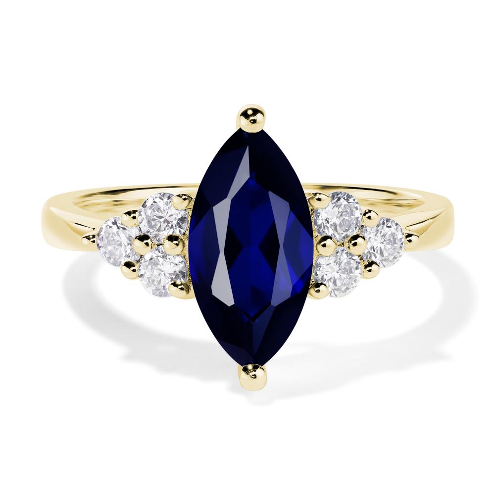 Large Marquise Cut Sapphire Ring - LUO Jewelry #metal_18k yellow gold
