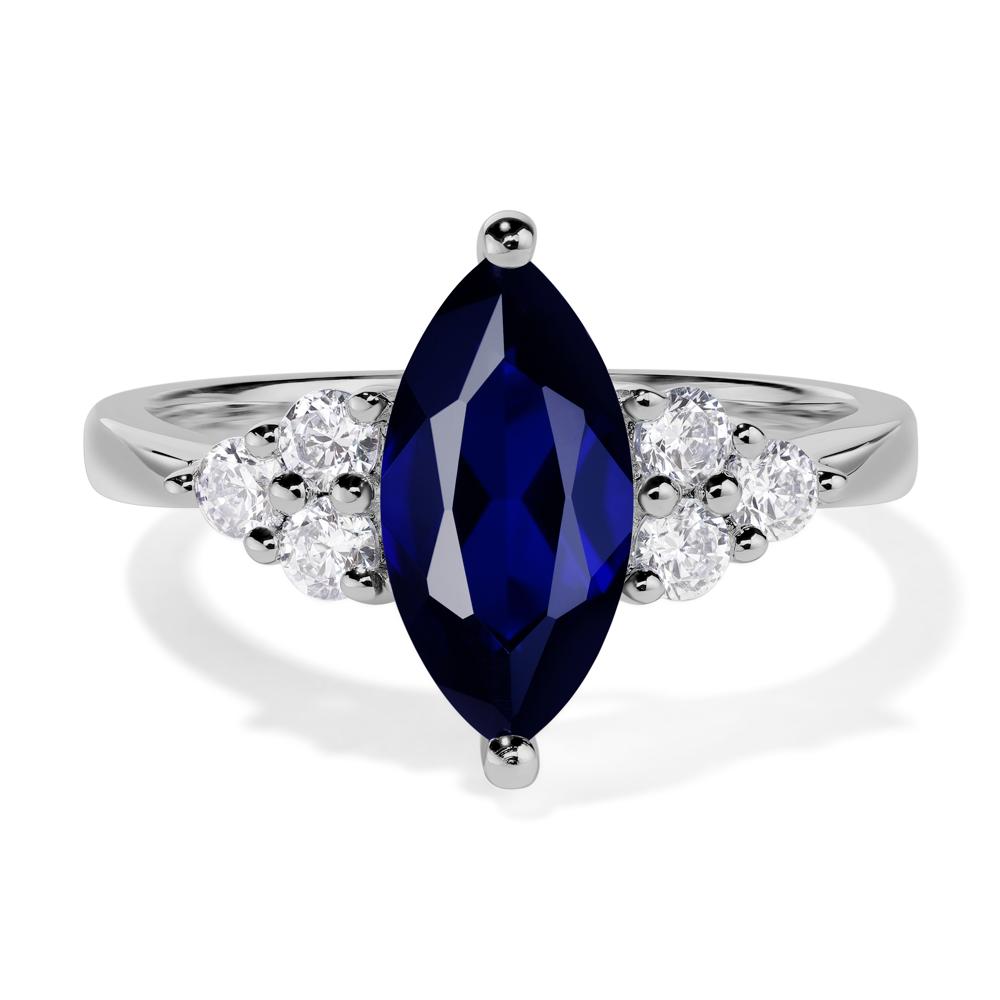 Large Marquise Cut Sapphire Ring - LUO Jewelry #metal_platinum