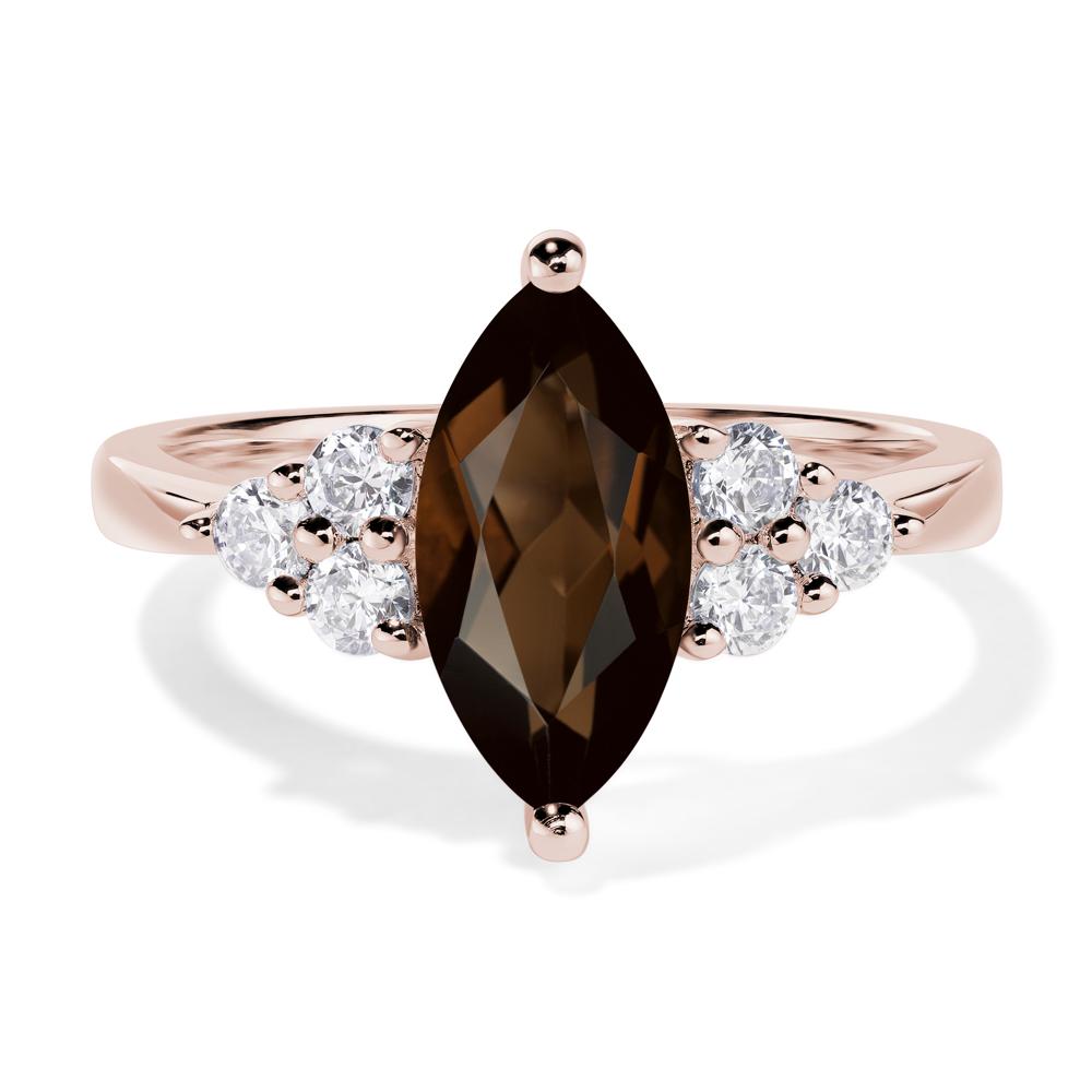 Large Marquise Cut Smoky Quartz Ring - LUO Jewelry #metal_14k rose gold