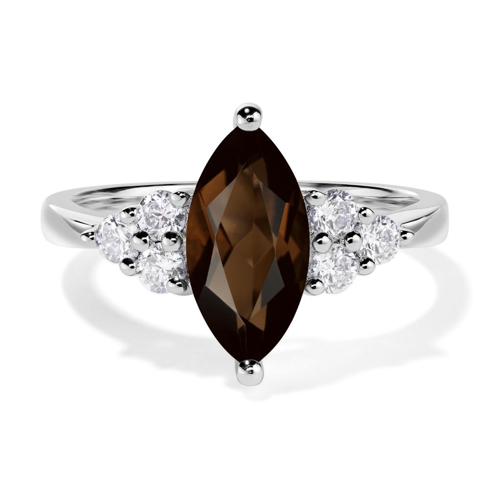 Large Marquise Cut Smoky Quartz Ring - LUO Jewelry #metal_14k white gold