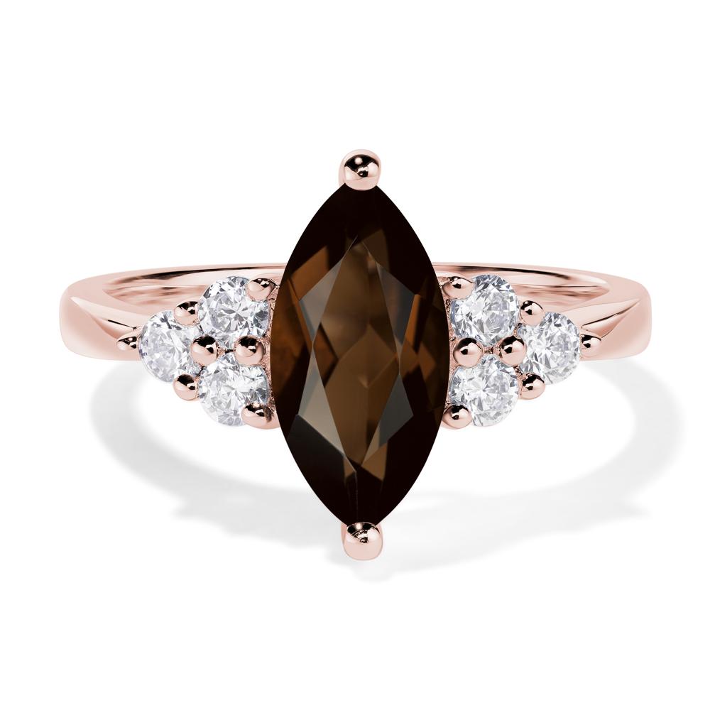 Large Marquise Cut Smoky Quartz Ring - LUO Jewelry #metal_18k rose gold